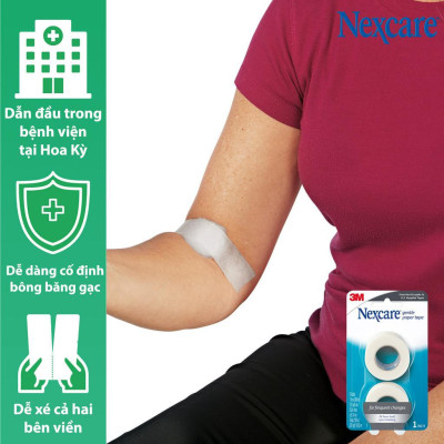 Băng keo cuộn giấy y tế cố định gạc, kim truyền,... 3M Nexcare 781-2pk, sản xuất tại Mỹ