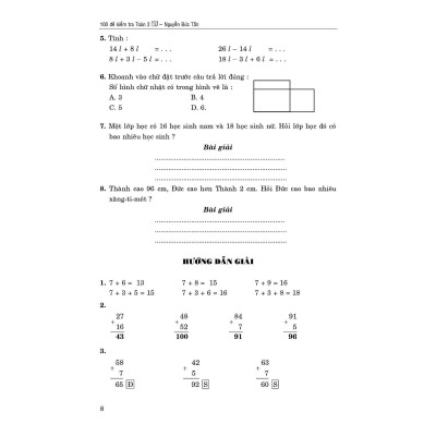 Sách - 100 Đề Kiểm Tra Toán Lớp 2 - Khang Việt Book
