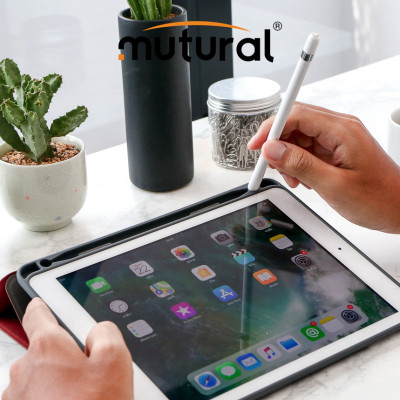 Bao Da Ipad Air 10.5 2019 ( New) Hiệu Mutural Có Khe Để Bút Cảm Ứng_xanh_hàng nhập khẩu