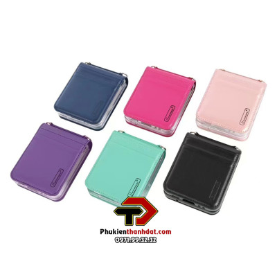 Bao da dạng ví cho SamSung Galaxy Z Flip4 hiệu Hanman có ngăn đựng thẻ - Hàng chính hãng