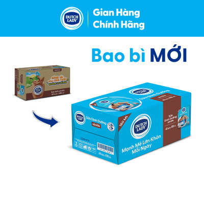 Thùng 48 Bịch Sữa Tươi Tiệt Trùng Dutch Lady Cô Gái Hà Lan Hương Socola 180ml