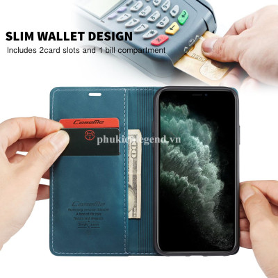 Bao da dạng ví hiệu Caseme dành cho iPhone 11 Pro Max , iPhone 11 , iPhone 11 Pro  chống sốc chống va đập, kèm ngăn đựng thẻ đựng tiền tiện lợi - Hàng chính hãng