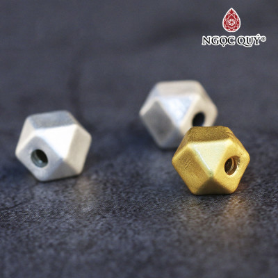 Charm bạc xỏ ngang kiểu hình học - Ngọc Quý Gemstones