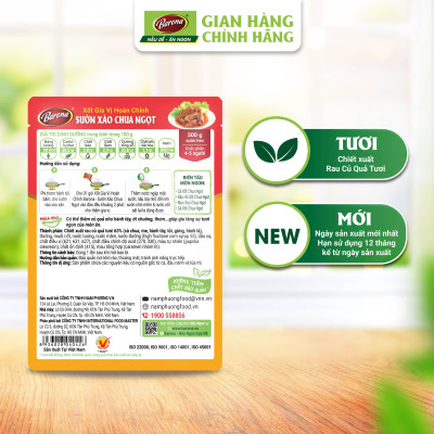 Combo 3 gói Xốt Gia vị hoàn chỉnh Barona - Sườn xào chua ngọt 80gr