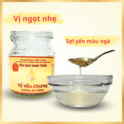 [Set 6 lọ Không hộp] Yến chưng Đường Ăn Kiêng 7 gram Tổ Yến Tươi - Yến Sào Nam Trân, phù hợp với người kiêng đường. Lọ 70 ml