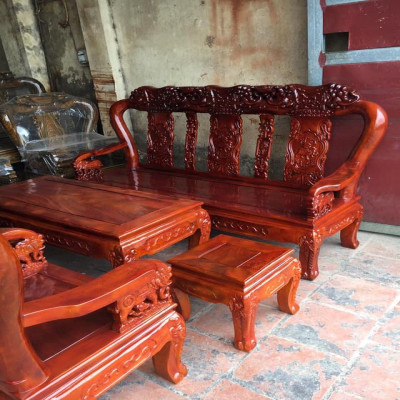 Bộ bàn ghế Minh Quốc Voi gỗ Xà Cừ