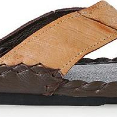 Dép nam da đà điểu Huy Hoàng màu vàng bò HP7419