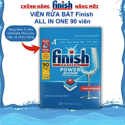 Muối Finish 1.5kg+Viên rửa bát Finish 110 viên (Đức) dùng cho máy rửa chén bát