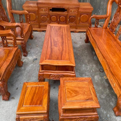 Bộ bàn ghế minh quốc đào tay 12 gỗ hương đá ( Anh Tú - Đà Nẵng )