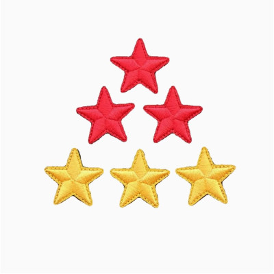 Patch_velcro miếng dán thêu hình ngôi sao 3D trang trí quần áo_ba lô_mũ nón