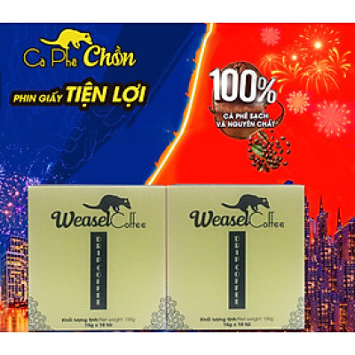 Combo: cà phê chồn phin giấy (10 gói x 15g)+ bột kem pha cà phê 170g