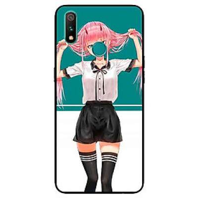 Ốp Lưng in cho Realme 3 Pro Mẫu Cô Gái Anime Tóc Hồng - Hàng Chính Hãng