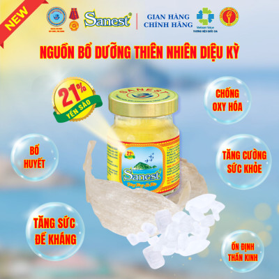  NEW [ Thùng 60 lọ] Nước Yến sào Khánh Hòa Sanest 21% - Đông Trùng Hạ Thảo