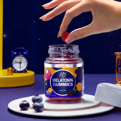 Combo 2 Hộp Kẹo Dẻo Melatonin Hỗ Trợ Giấc Ngủ Ngon Sleep Well Gummies & Hỗ Trợ Giảm Căng Thẳng Vị Việt Quất Kết Hợp Vitamin B6 Coolvita – (60 viên x 3g)/hộp