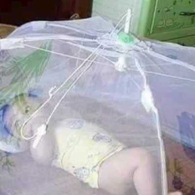 Đồ Dùng Phòng Ngủ -  Màn Mùng Chụp Rút Dây - Mùng Chụp Em Bé Voan In Bông Đẹp , Gấp gọn