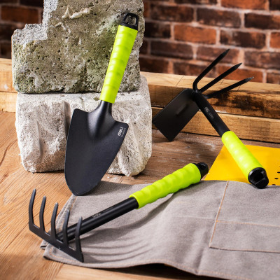 Bộ Dụng Cụ Làm Vườn Deli 4 Chi Tiết Tiện Dụng - Xẻng, Quốc, Cào Đa Năng - Chất Liệu Cao Cấp, Chắc Chắn, An Toàn DL580804