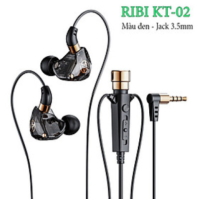 Tai nghe super bass kèm mic livestream RIBI KT02 - Thiết kế đeo vòng qua tai - Phù hợp nghe nhạc, chơi game, ghi âm, học online - Hàng chính hãng