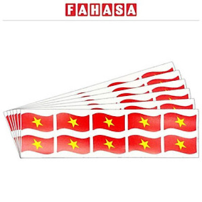 Bộ 5 Sticker Hình Lá Cờ Việt Nam - HFP 4
