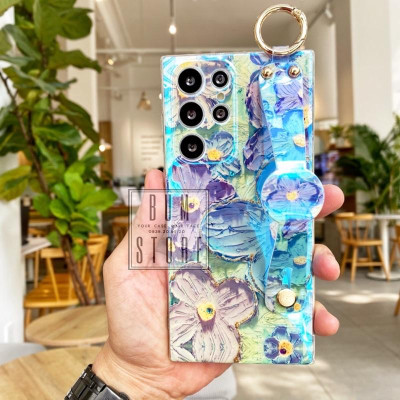 Ốp Lưng Cho Galaxy S25 Ultra / S24 Ultra / S23 Ultra / S23 PLus / S22 Ultra / S22 Plus / S21 Ultra / S21 Plus / Note 20 Ultra / Note 20 / Note10 Plus / Note 10 Hoa Màu Sơn Nước Đính Dây