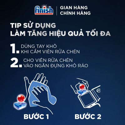 Viên Rửa Chén Bát Hương Chanh Finish Powerball Power All In 1 Max - Túi 100 viên siêu tiết kiệm