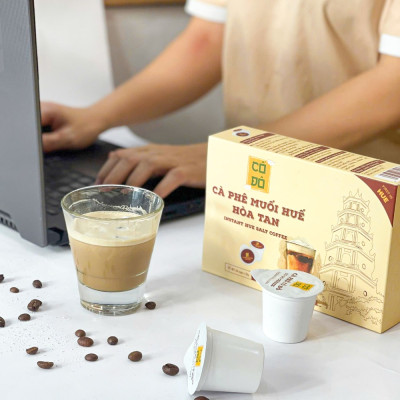 Hộp 10 gói cà phê muối Huế hoà tan Cố Đô