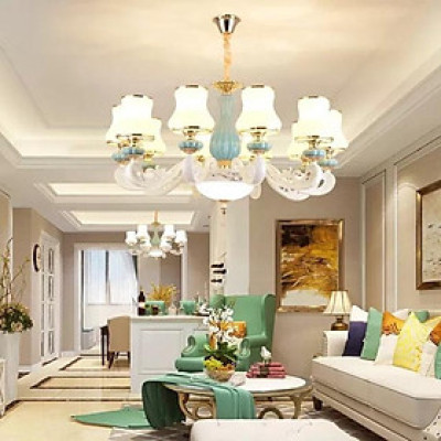 Đèn chùm Ca Sỹ Pha Lê thời thượng 8 và 15 tay bóng, tặng thêm bóng led