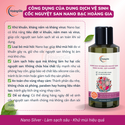 Dung Dịch Vệ Sinh Cốc Nguyệt San Nano Bạc - Làm Sạch, Khử Khuẩn Dịu Nhẹ & An Toàn, Không Kích Ứng