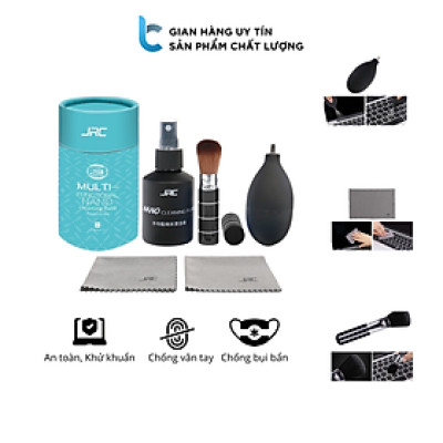 Bộ Vệ Sinh Màn Hình, Vỏ Ngoài, Bàn Phím Dành Cho Macbook, Laptop, Lens Có Khăn Lau, Chổi Quét, Bóng Thổi Bụi 5in1 JRC - Hàng Chính Hãng