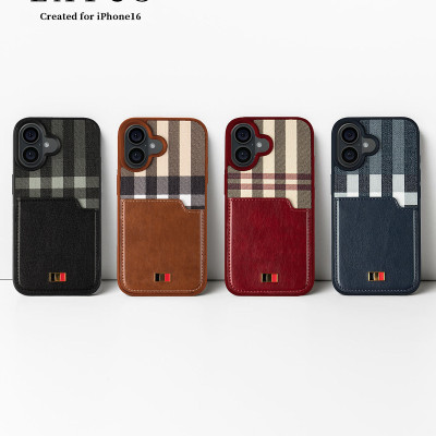Ốp lưng dành cho iPhone 16 Pro Max, iPhone 16 Pro, iPhone 16 Plus, iPhone 16 hiệu Mentor VII Pocard da chống sốc, có ngăn cài thẻ, cao cấp - Hàng chính hãng