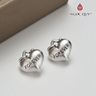 Charm treo trái tim 3D - Ngọc Quý Gemstones