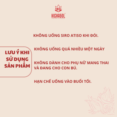 Siro Atiso đỏ Cô đặc Hichagol giúp thanh nhiệt, mát gan, đẹp da, không chất bảo quản Chai 250ml