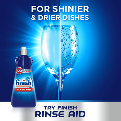 Nước làm bóng và khô chén, đĩa Finish Dishwasher Shine & Dry Regular 400ml PTT017391