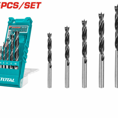 BỘ MŨI KHOAN GỖ 5 CHI TIẾT 4-10MM TOTAL TACSD7056