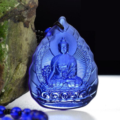 Chuỗi hạt đeo cổ mặt Đức Phật Dược Sư tựa lá đề - CH01