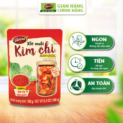 Xốt Muối Kim Chi Hàn Quốc Barona 180g, combo 3 gói