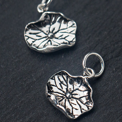 Combo 3 cái charm bạc hình lá sen treo - Ngọc Quý Gemstones