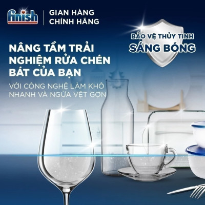 Combo Finish nâng cấp: Túi 100 Viên Rửa Bát Everyday Shine All In 1 Max + Nước Làm Bóng Finish 500ml + Dung Dịch Vệ Sinh Máy 250ml