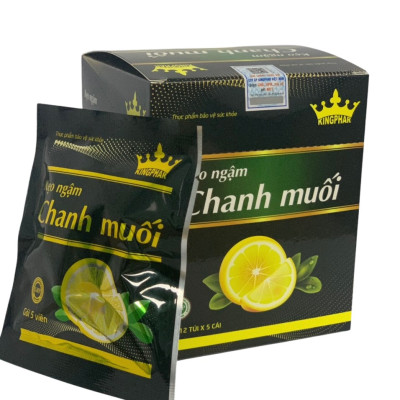 ￼Kẹo ngậm Chanh muối Kingphar ( hộp 12 gói * 5 viên)