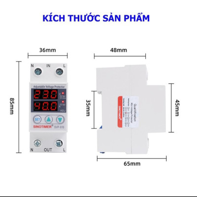 Thiết bị bảo vệ quá áp, thấp áp, quá dòng, mất dây trung tính LW công suất 63A/220V