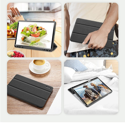 Bao da chống sốc cho Samsung Galaxy Tab S8, Tab S8 Plus, Tab S8 Ultra bảo vệ toàn diện có khe cắm bút tiện lợi hiệu DUX DUCIS Domo Series cao cấp - Hàng nhập khẩu.