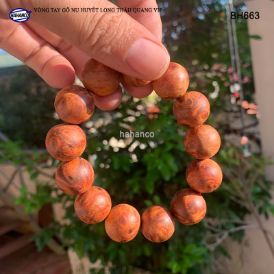 Vòng tay Nu Huyết Long để mộc hàng VIP (BH662) thơm mùi gỗ, Mang lại tài lộc bình an, may mắn - Bracelet of HAHANCO