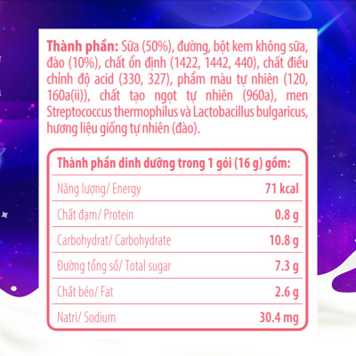 Sữa Chua Sấy Thăng Hoa IYaua Gấu Hạt Nút Vị Đào Túi 16G