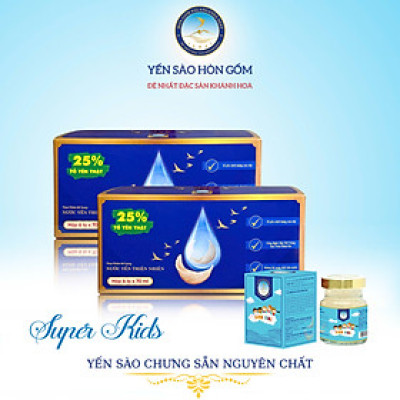 [Hộp 6 Hũ] Tổ Yến Chưng Cao Cấp Dành Cho Trẻ Em Super Kids - Yến Sào Hòn Gốm Chính Hiệu Khánh Hoà - HGK NEST