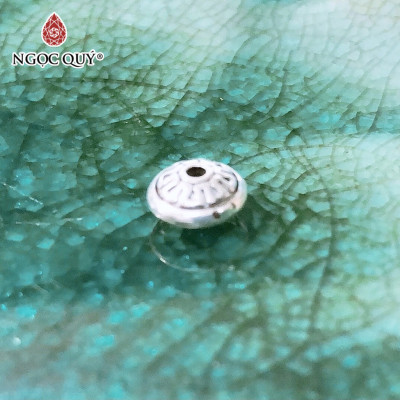 Combo 4 cái charm bạc chặn hạt hình đĩa bay họa tiết - Ngọc Quý Gemstones