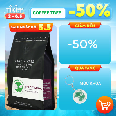 Cà phê bột 100% nguyên chất truyền thống số 2 (500gr) Coffee Tree gu vừa vị chuẩn truyền thống