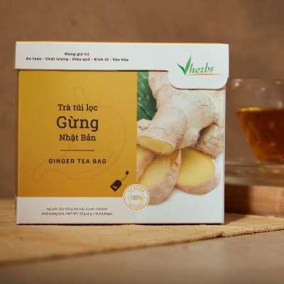Trà Gừng Nhật Bản Vherbs (16 Túi x 2g)