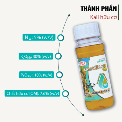 VIFUSA-K15 - Phân bón Kali hữu cơ chai 250ml