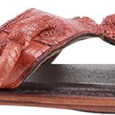 Dép Nam Da Cá Sấu Gù Đầu Huy Hoàng HT7226 - Nâu Đỏ