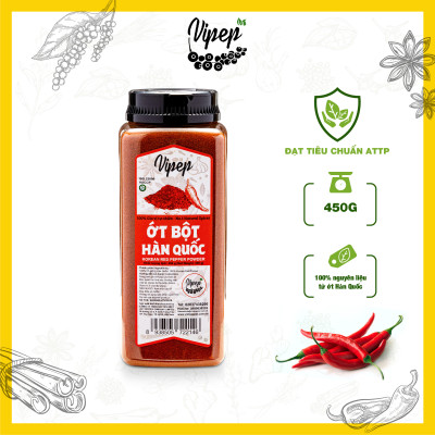 Ớt Bột Hàn Quốc Tự Nhiên Vipep Hũ Nhựa 450g