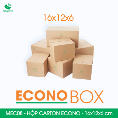 MEC08 - 16x12x6 cm - Combo 20 thùng hộp carton trơn siêu tiết kiệm ECONO